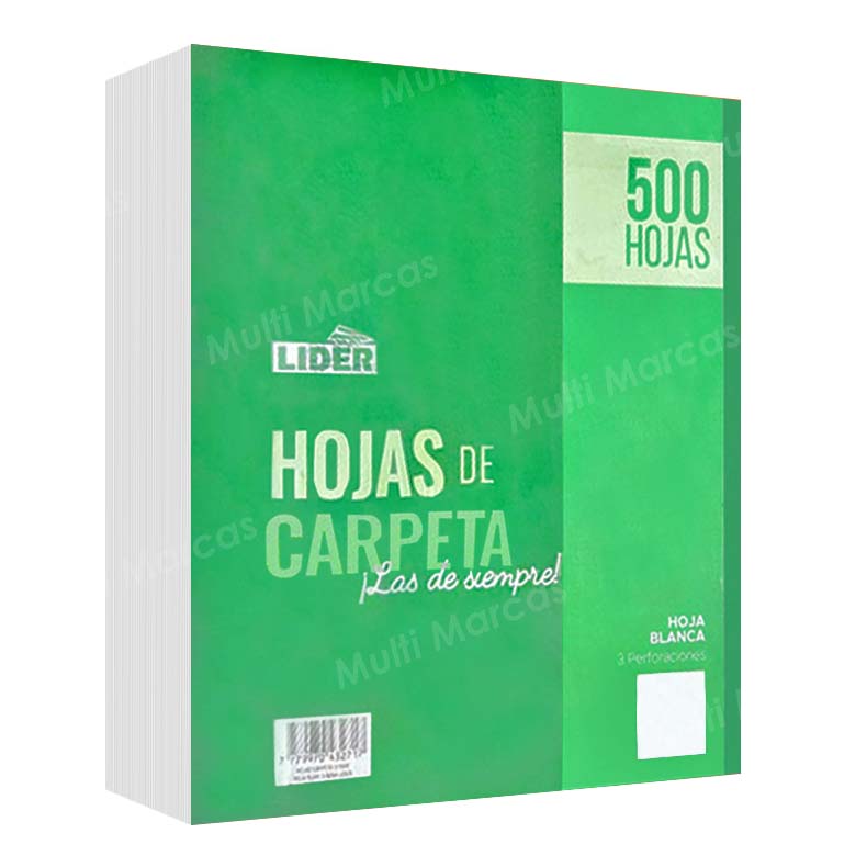 Paquete de 500 Hojas Blancas para Carpeta LIDER