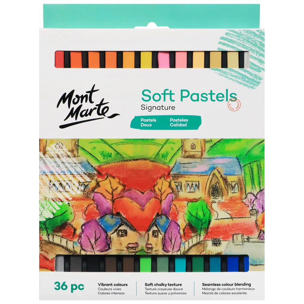 MONT MARTE Pastel Suave - 36 piezas - Tiza Pastel - Perfecto para