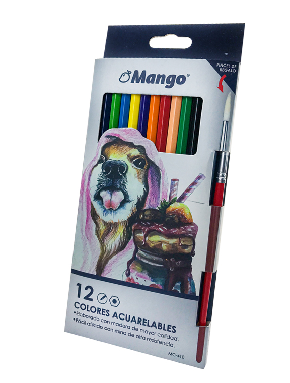 Lápices de Colores Acuarelables 12u MC410 Mango