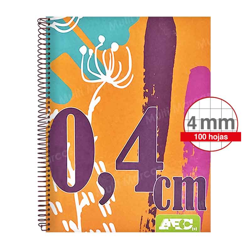 Cuaderno Empastado ABC ONE Colores Fuertes 100 Hojas Tamaño Medio 1/2 Oficio Cuadricula Corriente