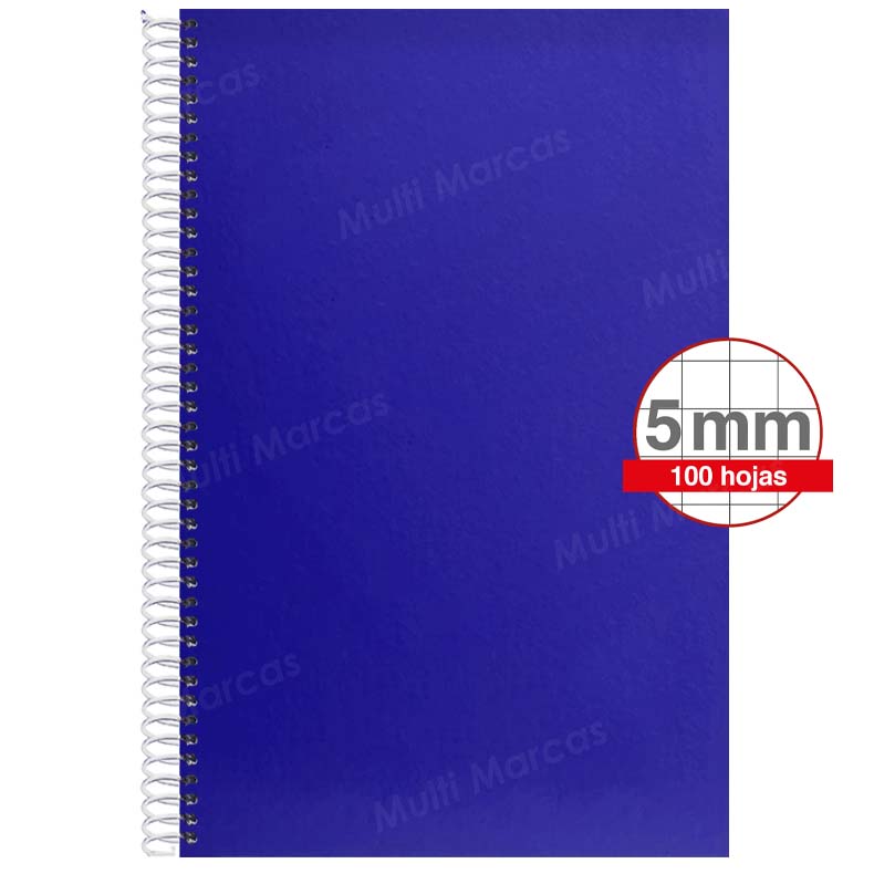Cuaderno Anillado Metálico Carta LIDER Color Pleno 100 Hojas Blancas