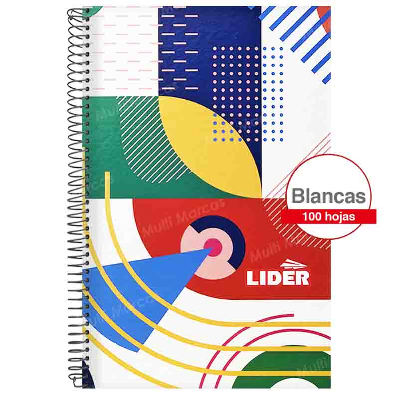 Cuaderno Espiral Plástico con Diseño Tamaño Carta Cuadricula Corriente LIDER