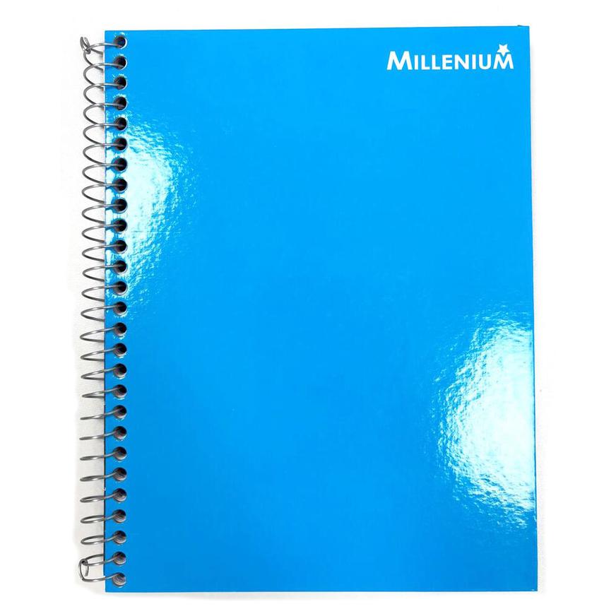 Cuaderno Anillado / Espiral de 100 Hojas, Cuadrícula 5 mm. - Tamaño Carta, Tapa Colores Plenos - Milenium