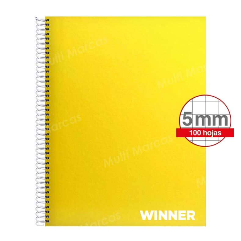 Cuaderno espiral ABC ONE Anillo Metálico 100 hojas tamaño Medio 1/2 Oficio cuadricula corriente