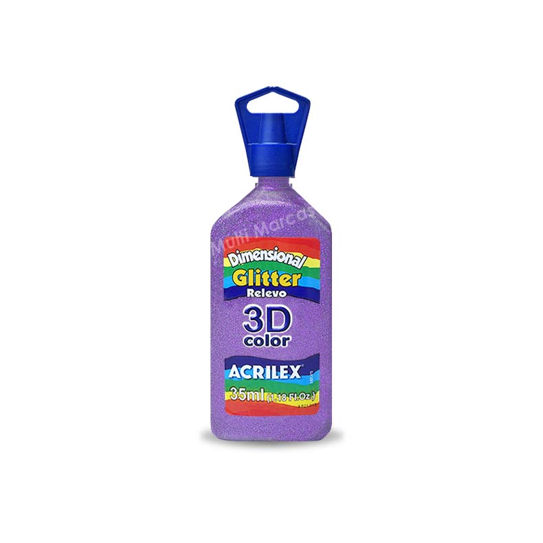 Dimensional Glitter Relieve 3D Color de 35 ml Color Violeta ACRILEX