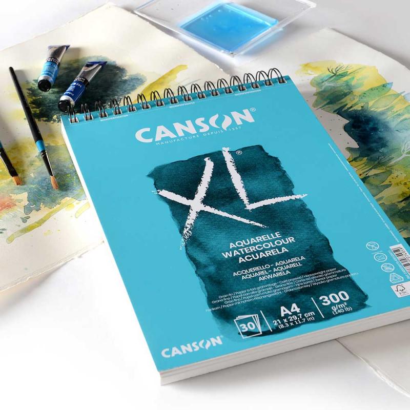 Bloc de Papel para Acuarela CANSON XL® Aquarelle con 30 Hojas de 300 g/m² Tamaño A3