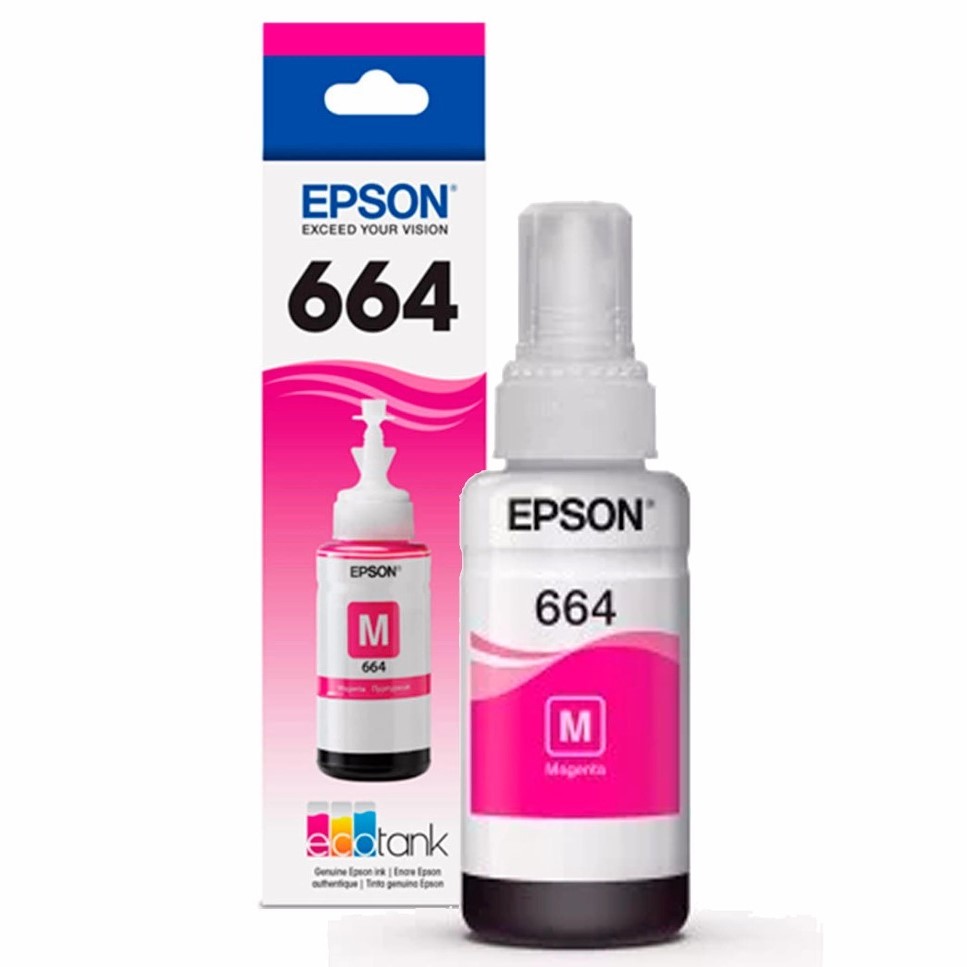 Tinta Original T664 para Impresora EPSON Color Magenta 70 ml.