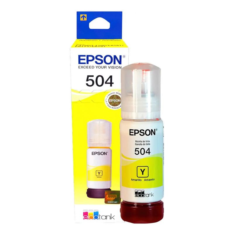 Tinta Original T504 para Impresora EPSON Color Amarillo/Yellow 70 ml.