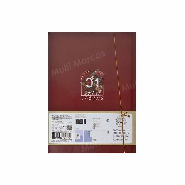 Cuaderno Con Hojas Cuadriculadas Brew Spring Tamaño A5 Para Bullet Journal  SZB6091-1055