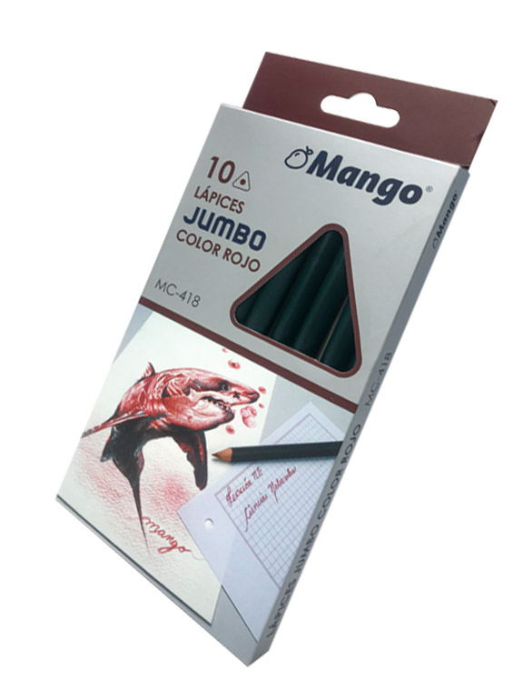 Set de 10 Lápiz Jumbo Rojo Triangular - MC418 - MANGO