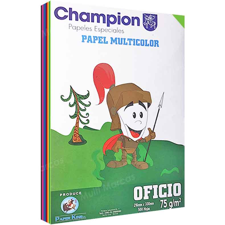 Paquete de 500 Hojas de Papel Bond Multicolor Tamaño Oficio - PCO5 - CHAMPION