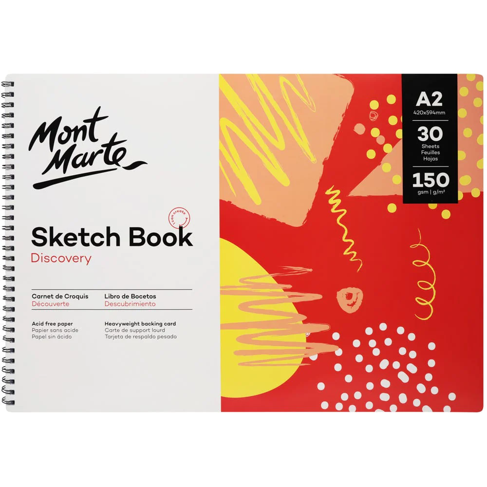 Diario de Arte Visual Para Dibujo Mont Marte Signature 140 g/m² A4 80 Hojas de Color Negro MSB0022