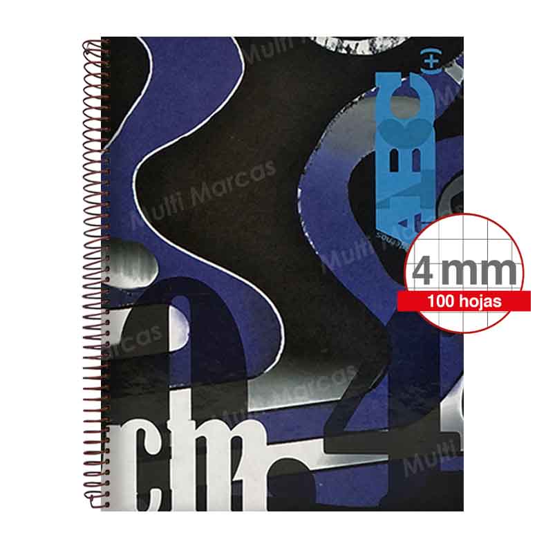 Cuaderno ABC Espiral Tamaño Carta Cuadrícula Intermedia 4mm.