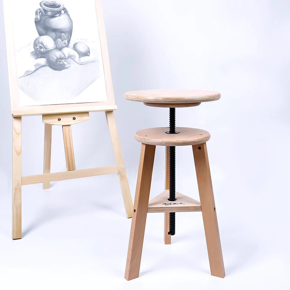 Creative Mark Taburete de madera plegable europeo perfecto para pintura al  aire y viajes, 21 pulgadas de alto 14 pulgadas de asiento triangular que