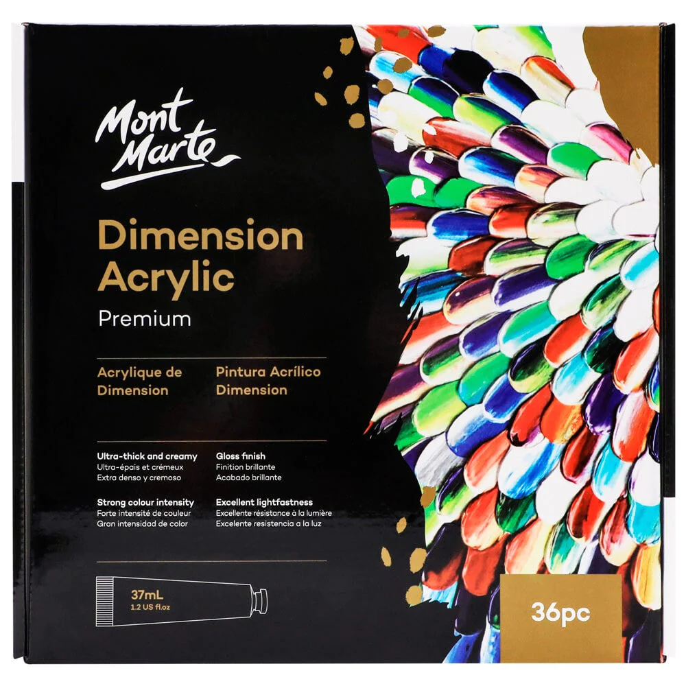 Set de Pintura Acrílica Dimension Premium 36 Piezas x 37ml. - Mont Marte - PMDA3637