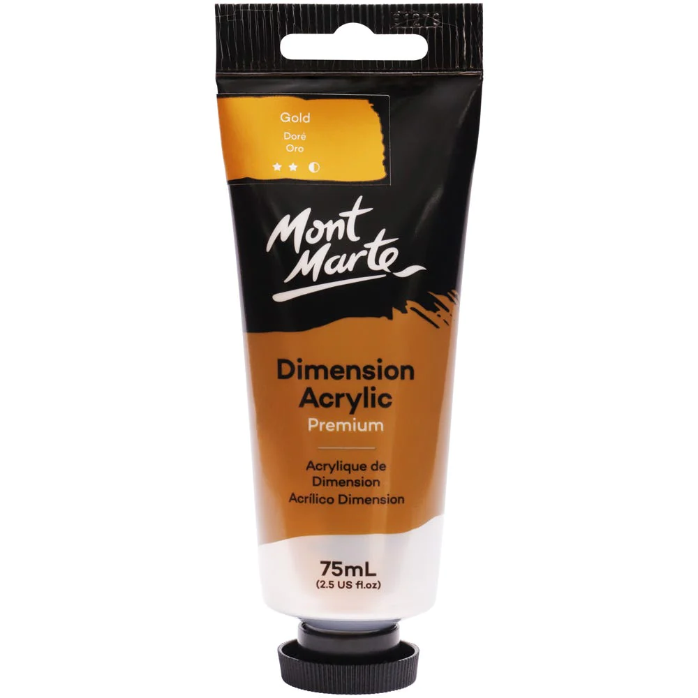 Tubo de Pintura Acrílica Dimension Premium 75ml - Color Oro - Mont Marte - PMDA0042