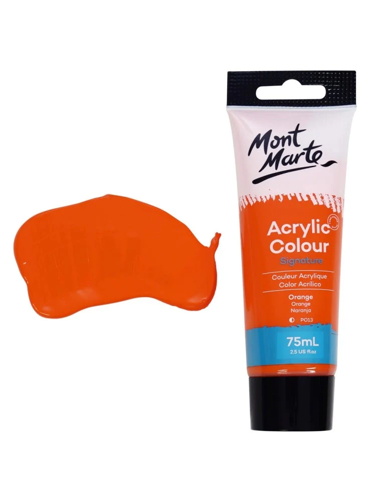 Tubo de Pintura Acrílica Signature 75ml - Color Naranja - Mont Marte - MSCH7507