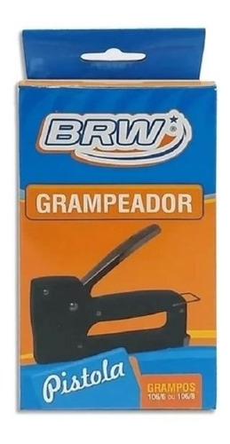 Grapadora Pistola Manual Plástico - Negro Para Grapas Nro.  106/6 106/8 - BRW - GP6000