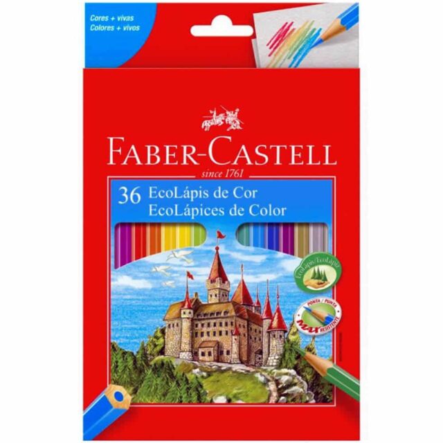 Set 36 EcoLápices de Colores Hexagonales + 1 Tajador - 120136EX - Faber-Castell