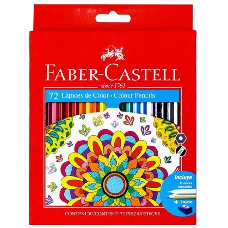 Set 72 EcoLápices de Colores Hexagonales + 1 Tajador - 120172G - Faber-Castell