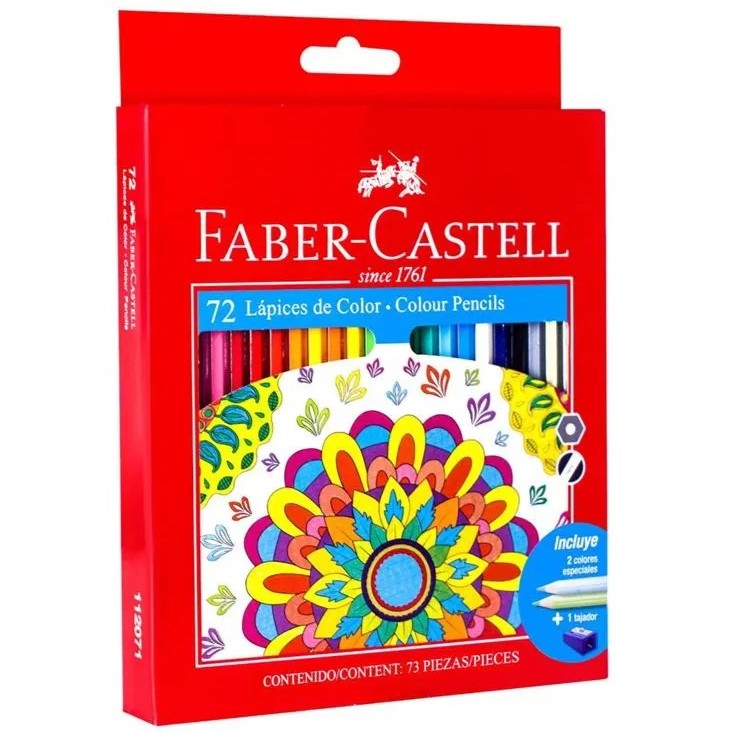 Set 72 EcoLápices de Colores Hexagonales + 1 Tajador - 120172G - Faber-Castell