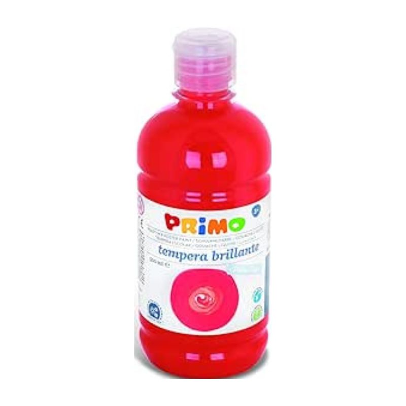 Tempera Escolar PRIMO - Color Rojo Escarlata - Botella 500 ml