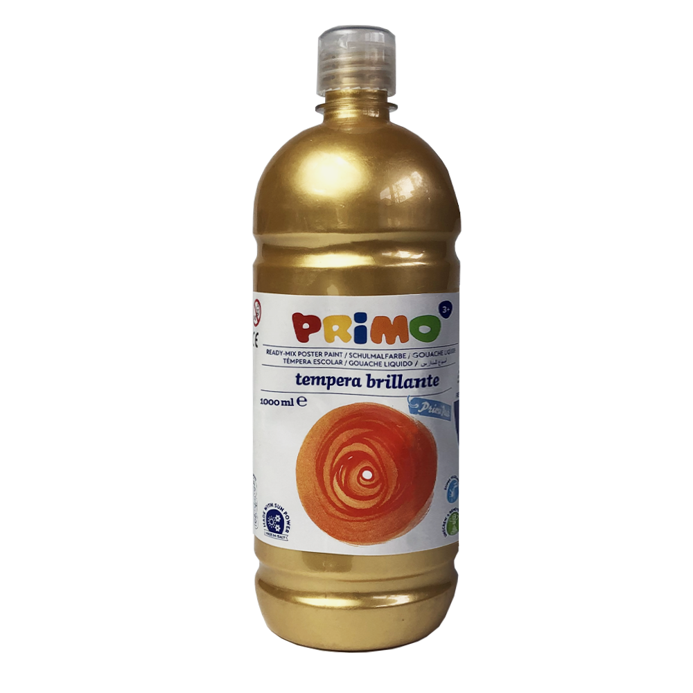Tempera Escolar PRIMO - Color Dorado - Botella 1000 ml