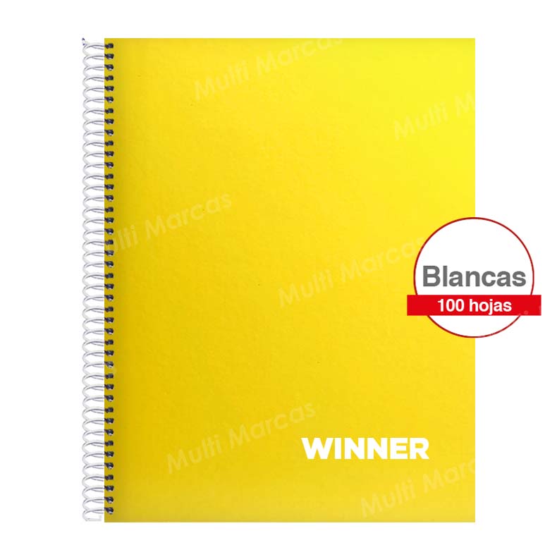 Cuaderno Espiral Tamaño Carta con Hojas Blancas WINNER