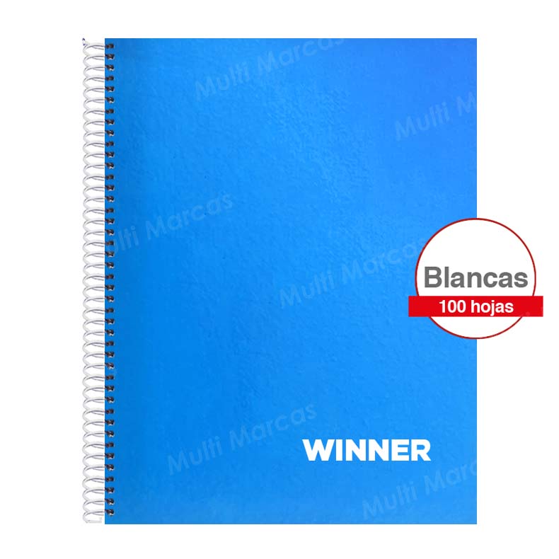 Cuaderno Espiral Tamaño Carta con Hojas Blancas WINNER