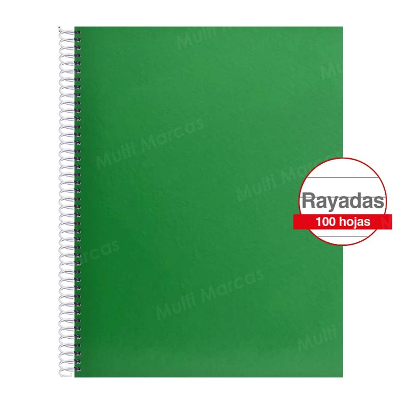 Cuaderno Artesanal de 100 Hojas, Tamaño Carta Hojas Rayadas Anillo Plástico, Tapa de Colores Plenos