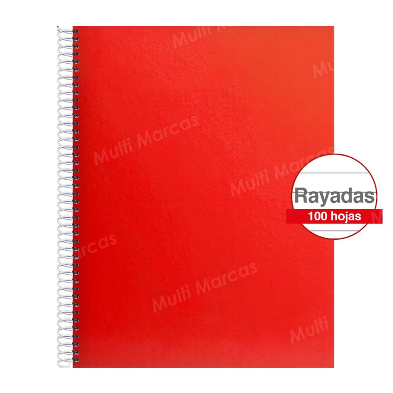 Cuaderno Artesanal de 100 Hojas, Tamaño Carta Hojas Rayadas Anillo Plástico, Tapa de Colores Plenos
