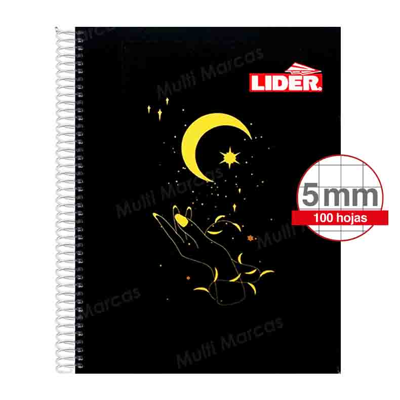 Cuaderno Espiral Plástico con Diseño Tamaño Carta Cuadricula Corriente LIDER