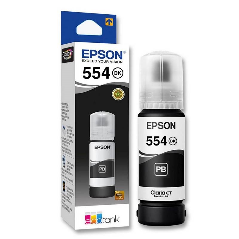 Tinta Original T554 para Impresora Fotográfica EPSON Color Negro / Black 70 ml.