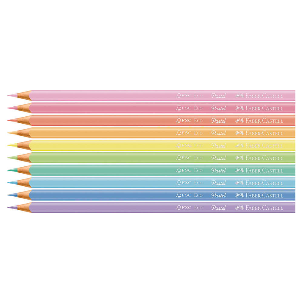 Set de 10 Lápices de Colores Pastel Trinagular - 120510P - Faber-Castell