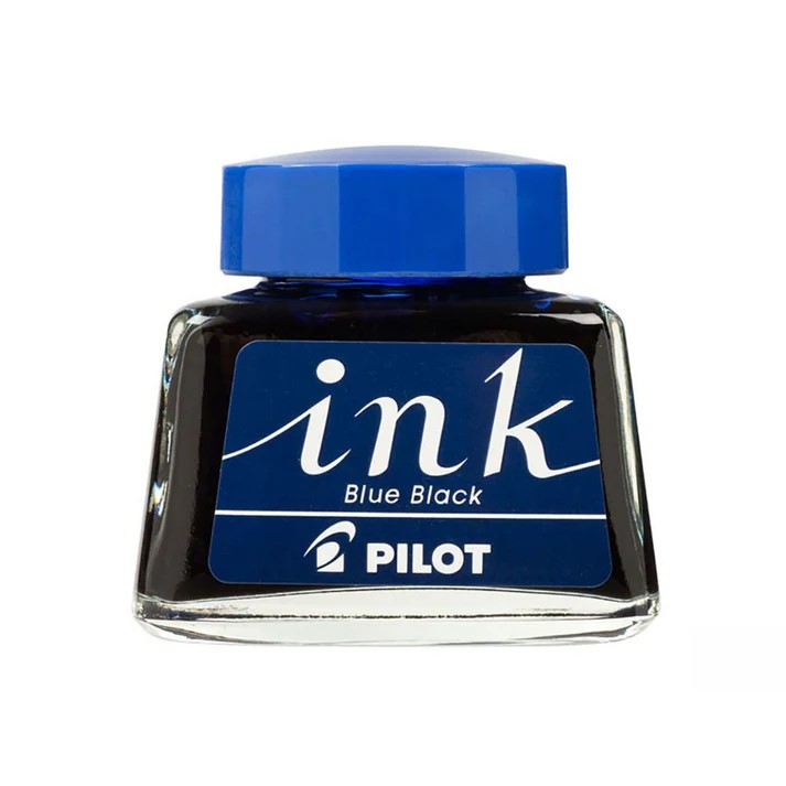 Tinta en Frasco de Vidrio Para Plumas Fuentes de Inmersión, 30 ml. Color Negro Azulado / Azul Oscuro - INK-30-BB - PILOT