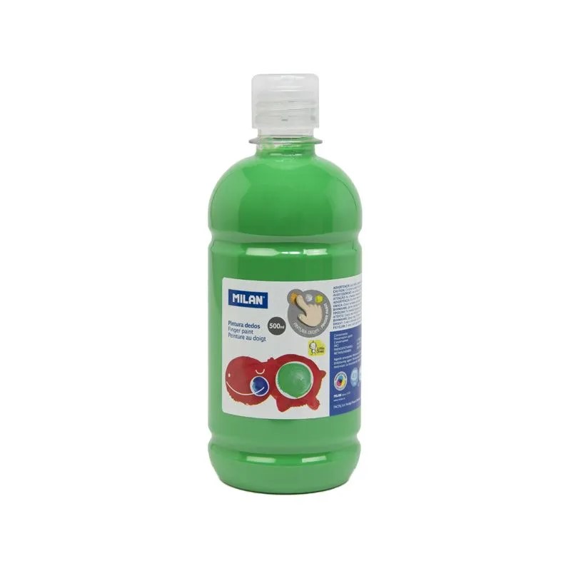 Bote de Pintura a Dedos de 500 ml. Color Verde - 031660 - MILAN