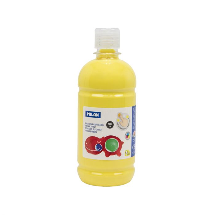 Bote de Pintura a Dedos de 500 ml. Color Amarillo - 031620 - MILAN