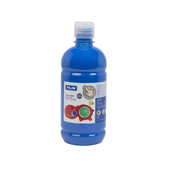 Bote de Pintura a Dedos de 500 ml. Color Azul - 031652 - MILAN