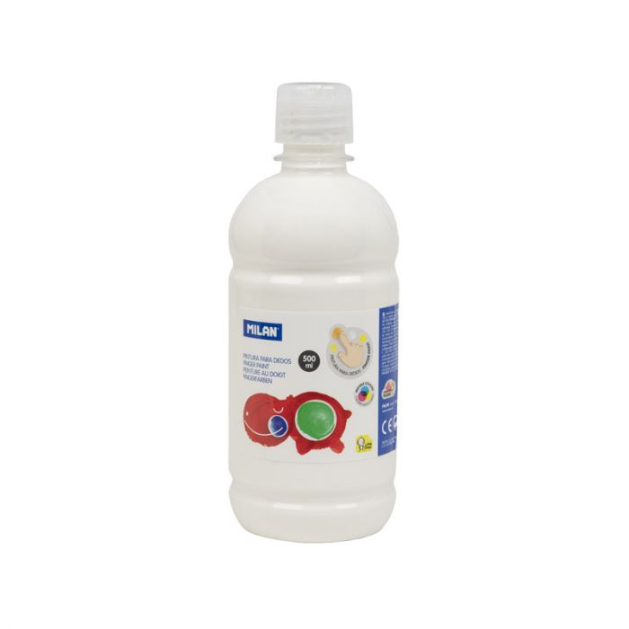 Bote de Pintura a Dedos de 500 ml. Color Blanco - 031610 - MILAN