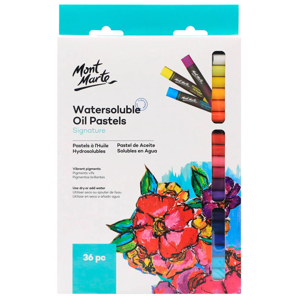 Set de 36 Barras Redondas de Óleo Pastel Solubles al Agua - MMPT0025 - Mont Marte