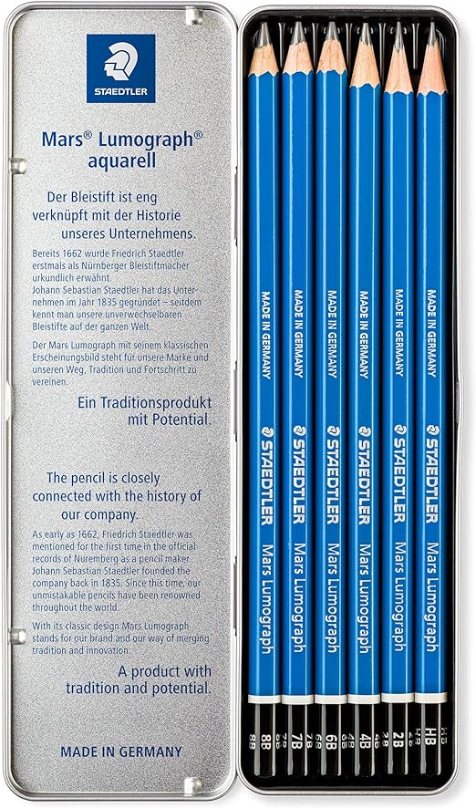 Set de 6 Lápices Grafito en Caja Metálica - 100 G6 - STAEDTLER