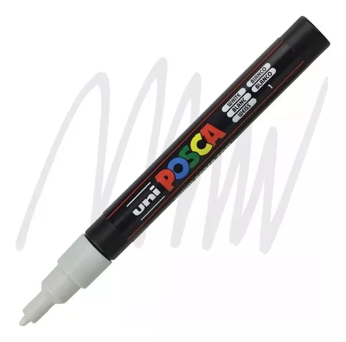 Marcador Uni-POSCA PC-3M Punta Fina de 0.9 - 1.3 mm. Color Blanco / White - POSCA