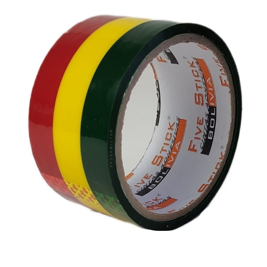 Cinta Adhesiva Tricolor de 48 mm. de Ancho - CBO-30 - Five Stick