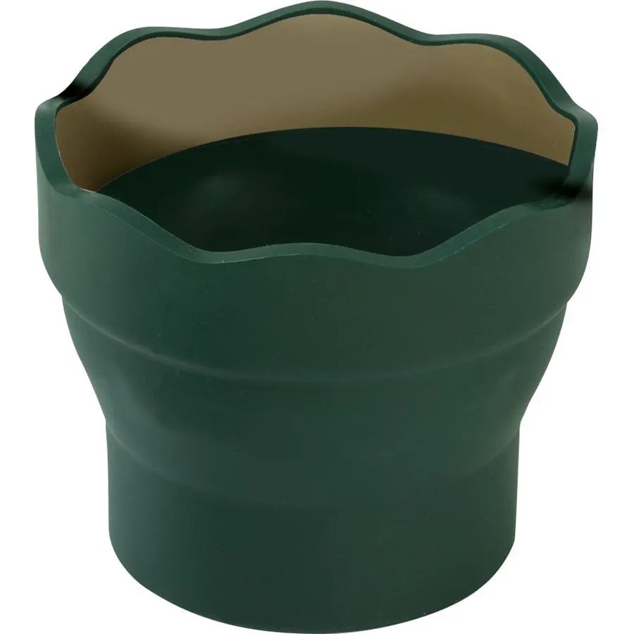 Vaso / Taza Plegable de Goma Para el Agua Clic & Go, Color Verde - 181520 - Faber-Castell