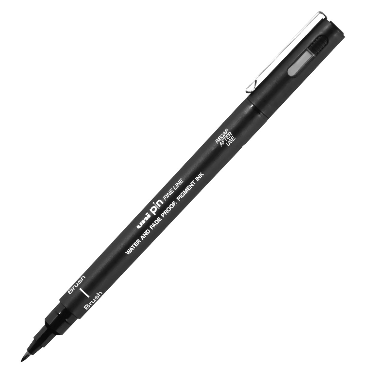 Tiralíneas o Estilógrafo de Dibujo Punta Pìncel / Brush, Color Negro / Black - BR-200 - uni PIN (Mitsubishi)