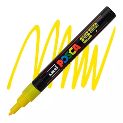 Marcador Uni-POSCA PC-3M Punta Fina de 0.9 - 1.3 mm. Color Amarillo / Yellow - POSCA