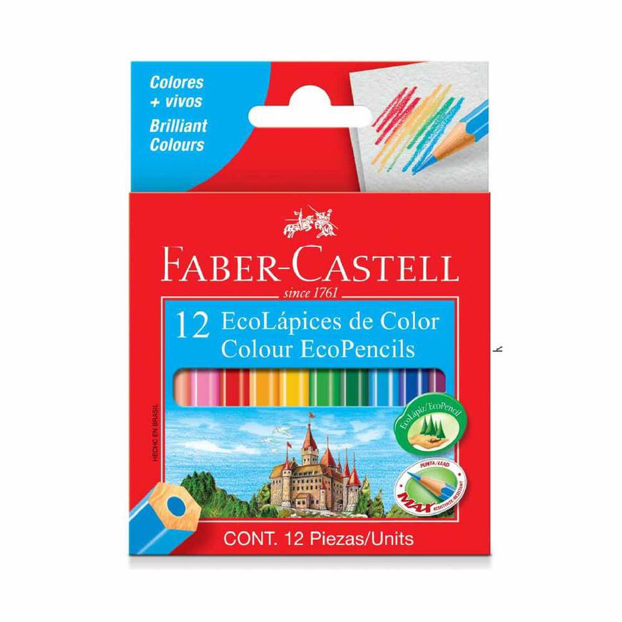 Set de 12 EcoLápices de Color Hexagonales Pequeños - 120012EX - Faber-Castell