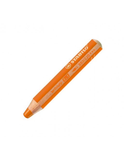 Lápiz de Color STABILO 880/220 Naranja - Cera y Acuarela Woody Extra Grueso