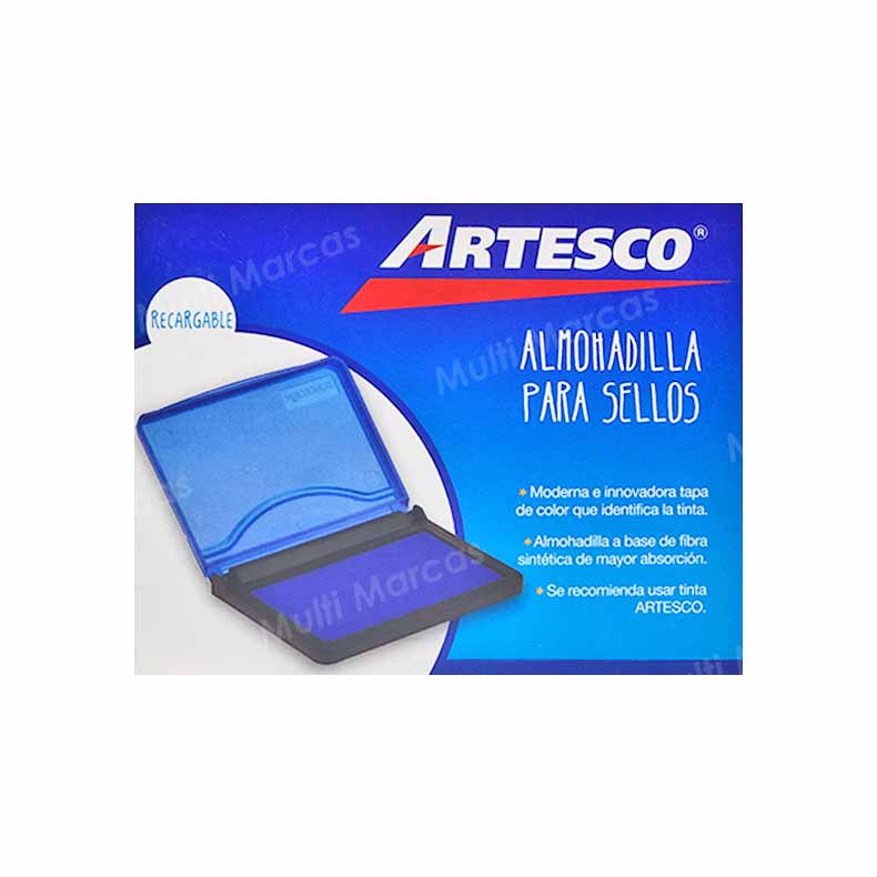 Tampo/Almohadilla Para Sellos 10x12.5 cm. Color Azul - Artesco