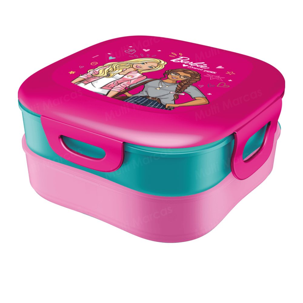 Tupper Porta Alimentos 3 en 1, Barbie 1.4 L. Picnik -  871097 - MAPED